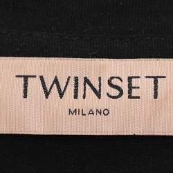 Twinset Black Cotton Ruffled Tops M