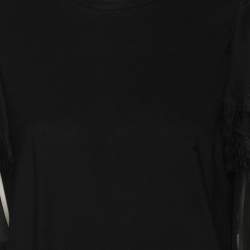 Twinset Black Cotton Ruffled Tops M