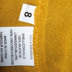 Ulla Johnson Yellow Printed Silk Asymmetric Hem Amabelle Dress M