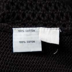 Unconditional Black Cotton Zip Back Mesh Knitted Sweater M 