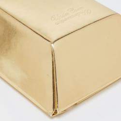 Undercover Gold Leather Gold Bar Clutch