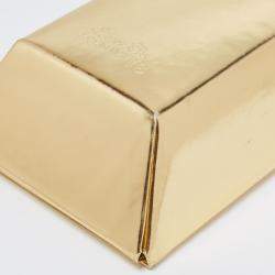 Undercover Gold Leather Gold Bar Clutch