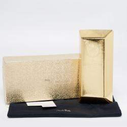 Undercover Gold Leather Gold Bar Clutch