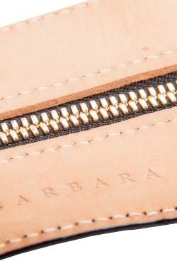 Barbara Bui Black Leather Zipper Waist Belt 36