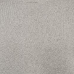 Pre Owned All Saints Grey Cotton Knit Raw Edge Crew Neck Sweatshirt M