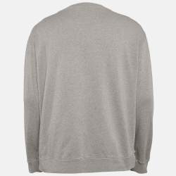 Pre Owned All Saints Grey Cotton Knit Raw Edge Crew Neck Sweatshirt M