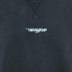 Pre Owned The Kooples Grey Logo Print Faded Cotton Knit Sweatshirt M