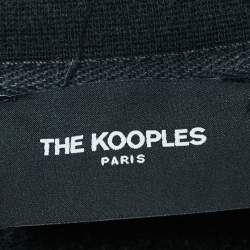 Pre Owned The Kooples Grey Logo Print Faded Cotton Knit Sweatshirt M