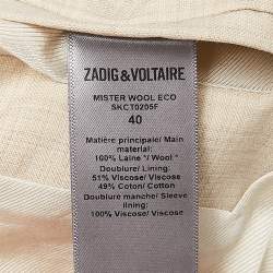 مملوكة مسبقًا Zadig & Voltaire défilé Beige Mister Wool Eco Blazer M