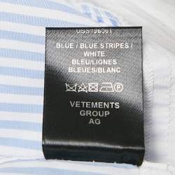 Pre Owned Vetements Blue Striped Cotton Triple Classic Shirt S