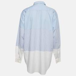 Pre Owned Vetements Blue Striped Cotton Triple Classic Shirt S