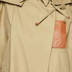 Pre Owned Loewe Beige Cotton Cut-Out Hooded Parka M