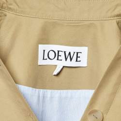 Pre Owned Loewe Beige Cotton Cut-Out Hooded Parka M