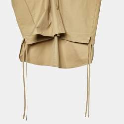 Pre Owned Loewe Beige Cotton Cut-Out Hooded Parka M