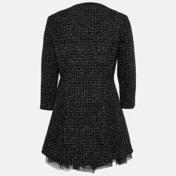 Christian Dior Black Tweed Flared Jacket M