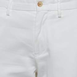 Pre Owned Polo Ralph Lauren White Cotton Gabardine Trousers S