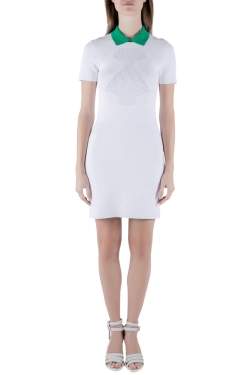 Alexander Wang Chalk White Optical Mesh Knit Polo Dress M