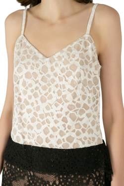 Vera Wang Collection White and Black Abstract Lace Sleeveless Dress S