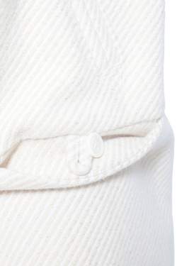 Pre Owned Tory Burch Cream Lurex Insert Fur Collar Detail Ivan Long Coat S