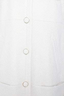 Pre Owned Tory Burch Cream Lurex Insert Fur Collar Detail Ivan Long Coat S