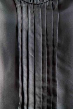 Pre Owned Salvatore Ferragamo Blue Silk Pleated Sleeveless Top L