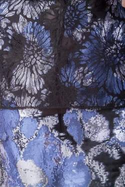 Vera Wang Collection Multicolor Lurex Jacquard Floral Lace Overlay Sleeveless Top M
