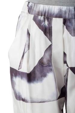 Pre Owned 3.1 Philip Lim Monochrome Geometric Print Silk Relaxed Trousers S
