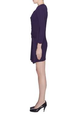 Pre Owned 3.1 Phillip Lim Purple Jersey Ruched Front Draped Long Sleeve Dress XS