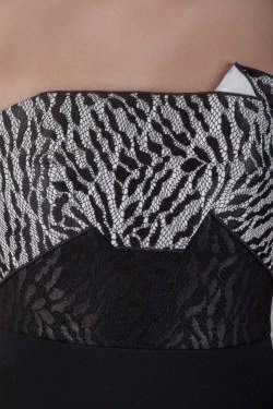 Pre Owned Roland Mouret Monochrome Lace Mantis Strapless Cropped Peplum Top M