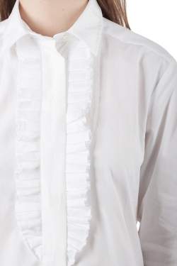 مملوكة مسبقًا فستان سي باي كلوي قطن أبيض بطيات S