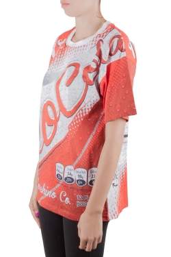 Moschino Couture Red Soda Can Printed Cotton Oversized T Shirt XS