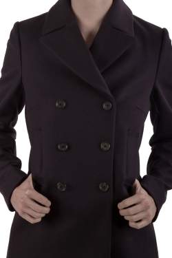 Joseph Navy Blue Felted Wool Double Breasted Yosh Pea Coat M