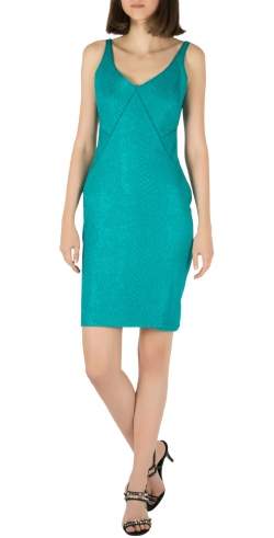 Zac Posen Emerald Green Snakeskin Jacquard Sleeveless Shift Dress S