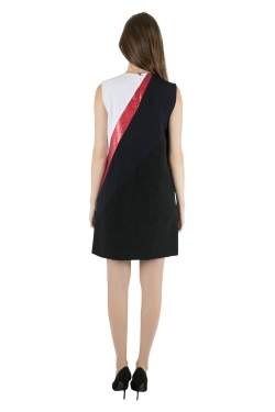 مملوكة مسبقًا فستان فيكتوريا فيكتوريا بيكهام حواف بكتل لونية لامعة بقصات بلا أكمام M