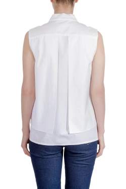 Pre Owned Peter Pilotto White Cotton Broderie Anglaise Trim Layered Sleeveless Shirt M