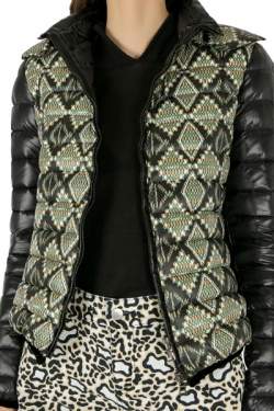 Pre Owned Etro Black Aztec Print Detachable Hood Detail Puffer Jacket M