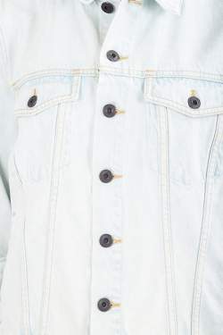 Pre Owned Proenza Schouler Indigo Bleach Effect Denim Button Front Jacket S