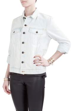 Pre Owned Proenza Schouler Indigo Bleach Effect Denim Button Front Jacket S