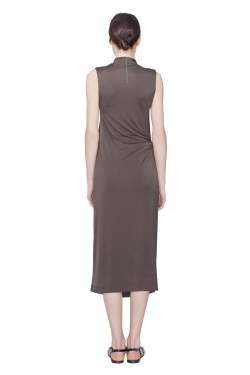 Pre Owned Acne Studios Dark Olive Stretch Knit Draped Virl Midi Dress M