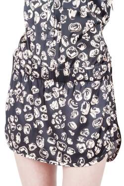 مملوكة مسبقًا Thakoon Addition Black and Blush Silk Abstract Print Shirt Top Playsuit S