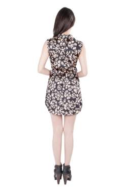 مملوكة مسبقًا Thakoon Addition Black and Blush Silk Abstract Print Shirt Top Playsuit S