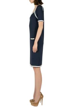 مملوكة مسبقًا Blumarine Navy Blue Rib Knit Scoop Neck Shift Dress M