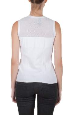 Versace White Stretch Knit Maglia Donna Top M 