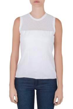 Versace White Stretch Knit Maglia Donna Top M 