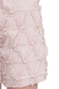 Isabel Marant Pink Frayed Stretch Denim Gustave Shorts L