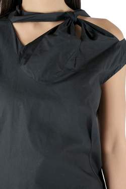 Pre Owned Marni Black Cotton Bow Knot Detail Shift Dress XS