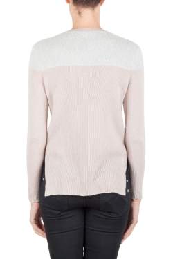 Pre Owned Rebecca Taylor Colorblock Cashmere Knit Fuzzy Yoke Crew Neck Sweater XS