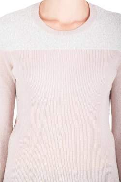 Pre Owned Rebecca Taylor Colorblock Cashmere Knit Fuzzy Yoke Crew Neck Sweater XS