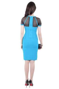 Yigal Azrouel Electric Blue Knit Diamond Colorblock Dress XS
