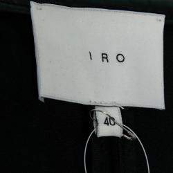 مملوكة مسبقًا IRO Black Leather Trim Open Front Tim Jacket M